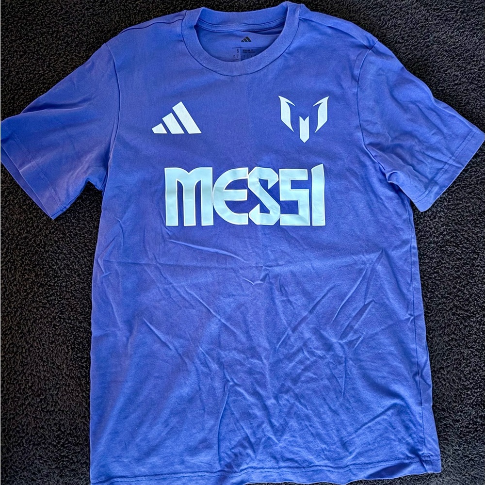 adidas Messi Royal Blue Logo Crewneck Tee